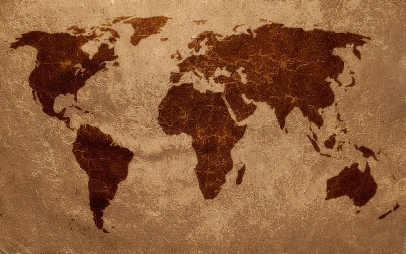 Old Map, , brown, worldmap, 3d and cg, graphics, wds, world map, dark, map, HD wallpaper