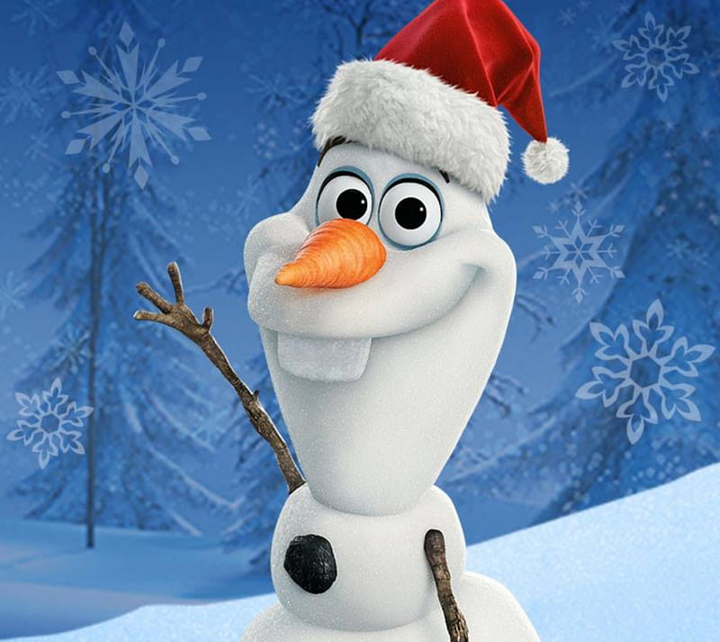 snowman olaf, frozen, happy, merry christmas, winter, HD wallpaper