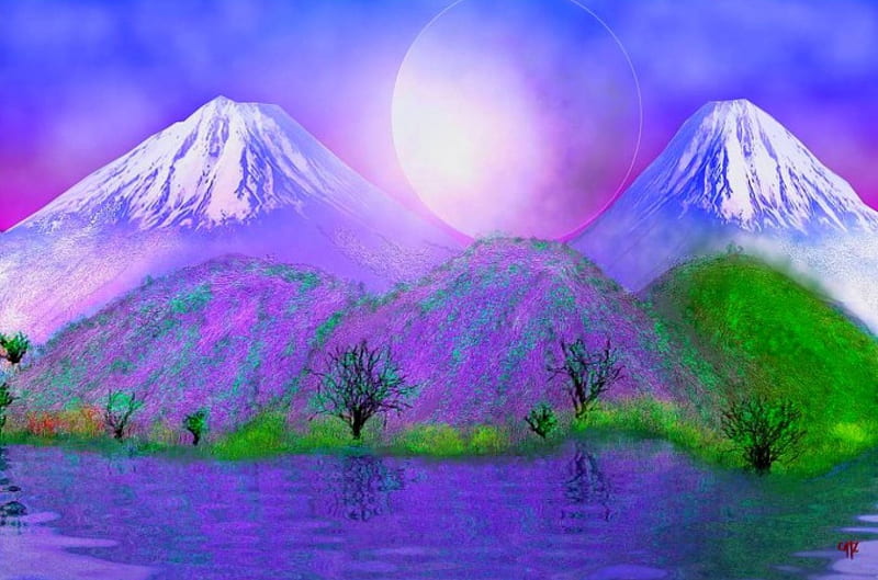 Picos nevados, pasion, color, landscape, vista, HD wallpaper