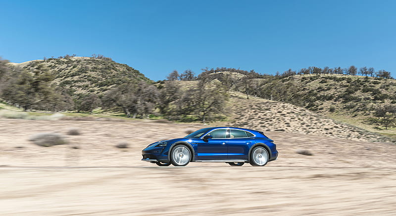 2021 Porsche Taycan Turbo Cross Turismo (Color: Gentian Blue) - Front Three-Quarter , car, HD wallpaper