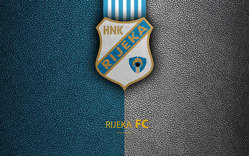 HNK Rijeka emblem, HNL, Rijeka, Croatia, logo, football, Rijeka FC, leather texture, Croatian football club, Croatian Football Championship, T-Com Prva HNL, HD wallpaper