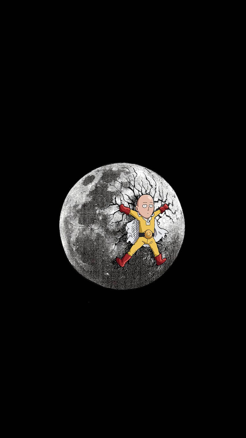 Saitama , anime, moon, man, one, one punch man, puch, star, HD phone wallpaper