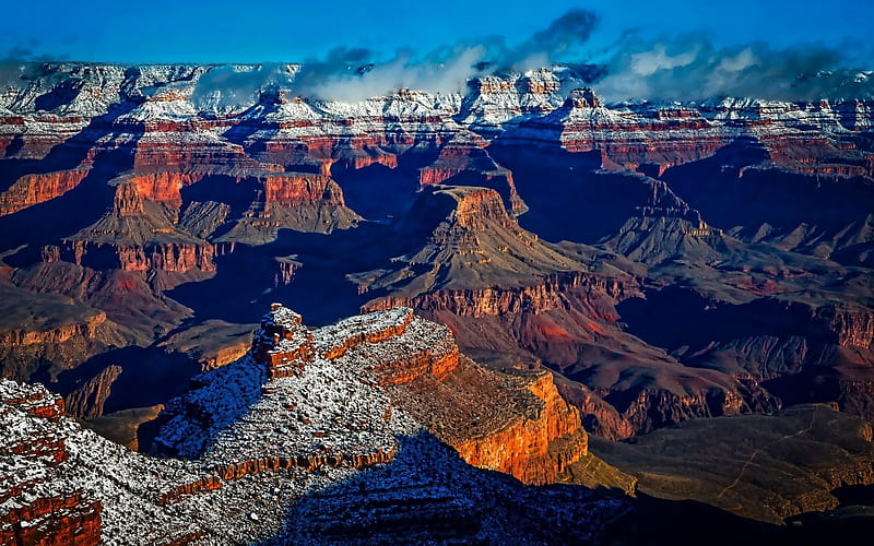 Grand Canyon, Rocks, morning, USA, Arizona, National Park, HD wallpaper