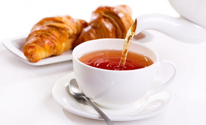 * Tea time *, cake, good morning, cup, drink, breakfast, tea, HD wallpaper
