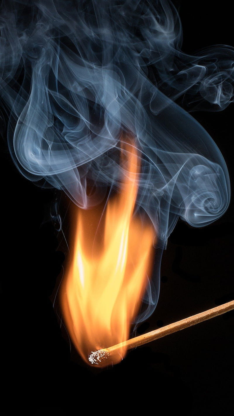 Matchstick fire , matchstick fire, smoke, HD phone wallpaper