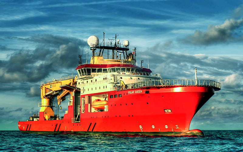 Polar Queen, sea, R, vessel, Offshore Supply Ship, GC Rieber Shipping, HD wallpaper