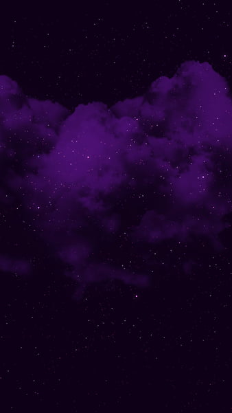AESTHETIC CLOUDS, AESTHETIC, Violet, amoled, black, dark, iphone, lilac, night, one plus, HD phone wallpaper