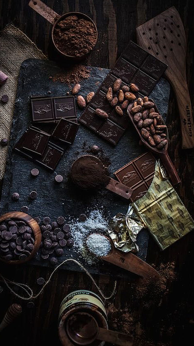 Chocolate style, dark, food, platter, HD phone wallpaper