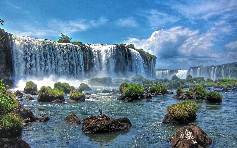 iguazu, waterfall, river, state, brazil, HD wallpaper