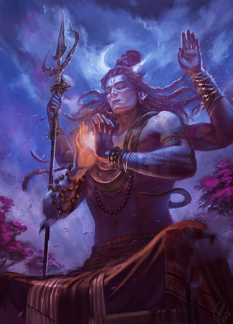 Shiva 3D Neon Trishul, 3d, blue, glow, lord, maha shivratri, mahadev, neon,  shiva, HD phone wallpaper | Peakpx