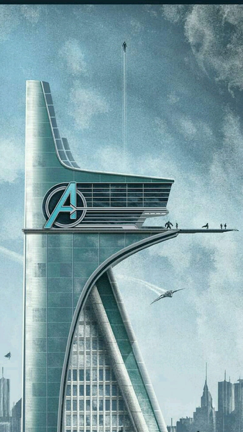 Tony Stark building, iron man, marvel, tony stark, tower, HD phone wallpaper