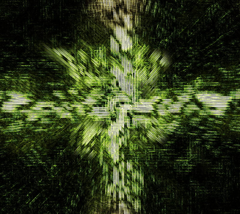 Green Cross Form, abstract, HD wallpaper