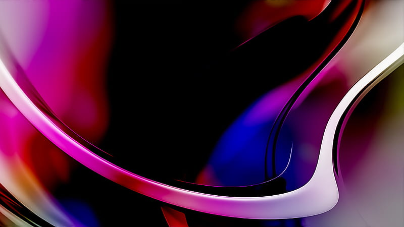 Fractal Purple Blue Shapes Abstract, HD wallpaper