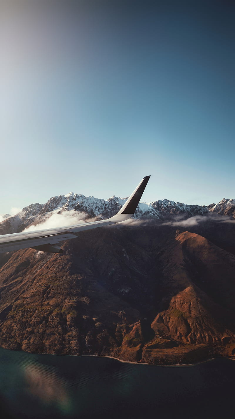 wing, plane, mountains, view, height, HD phone wallpaper