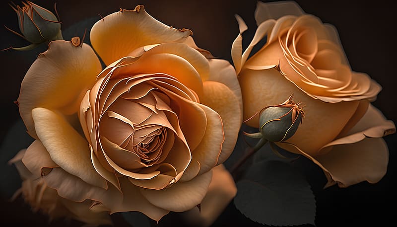 Orange roses, Roses, Flowers, Orange, Petals, HD wallpaper