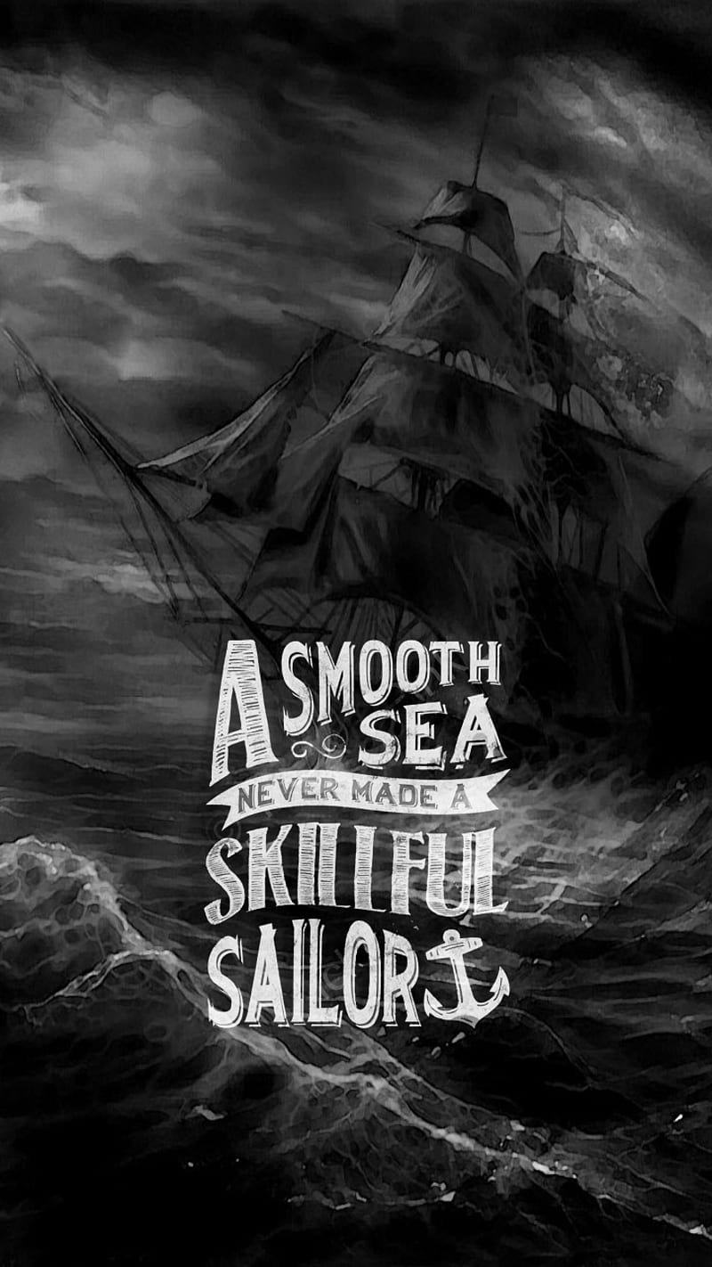 sea sailor, best , bw, nature, painting, quotes, ship, skillful, wave, HD phone wallpaper