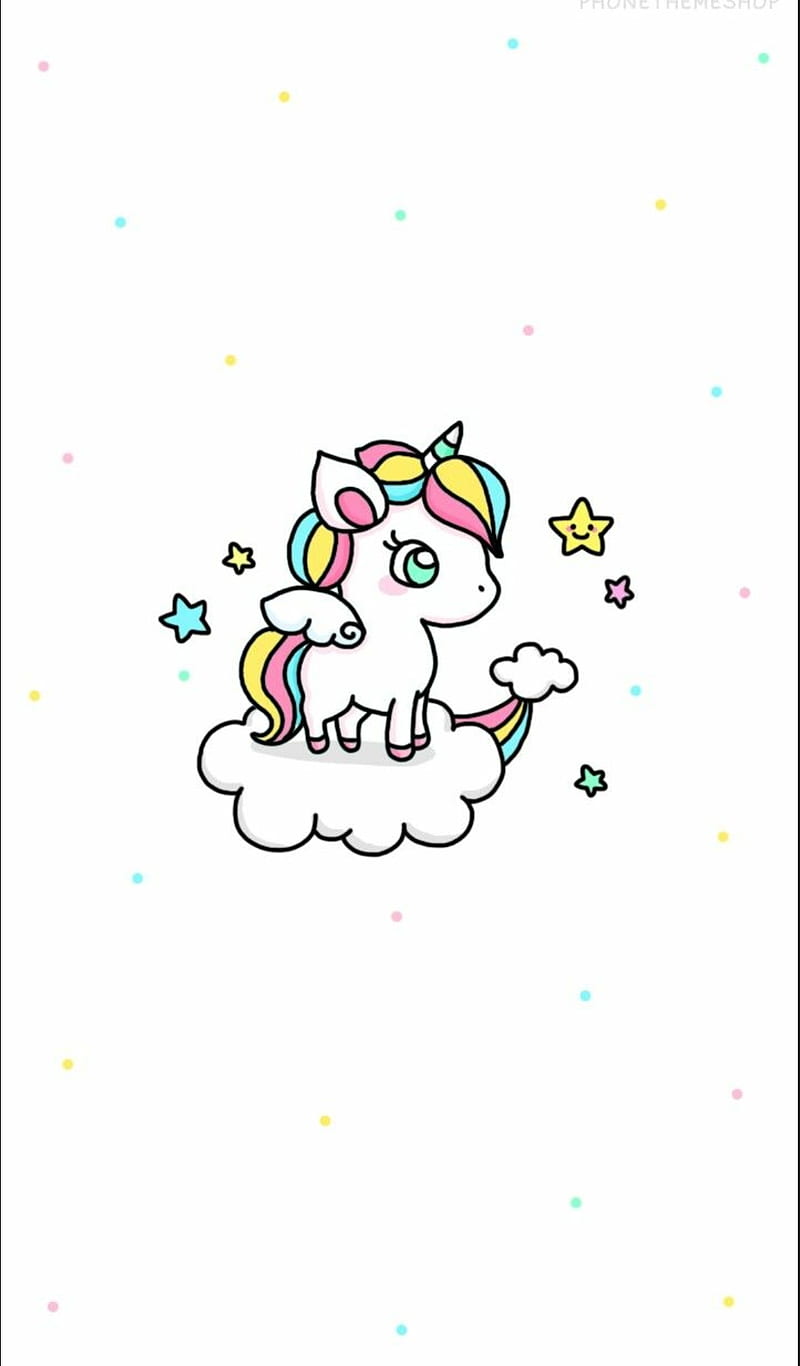 Cute Unicorn, cloud, rainbow, HD phone wallpaper