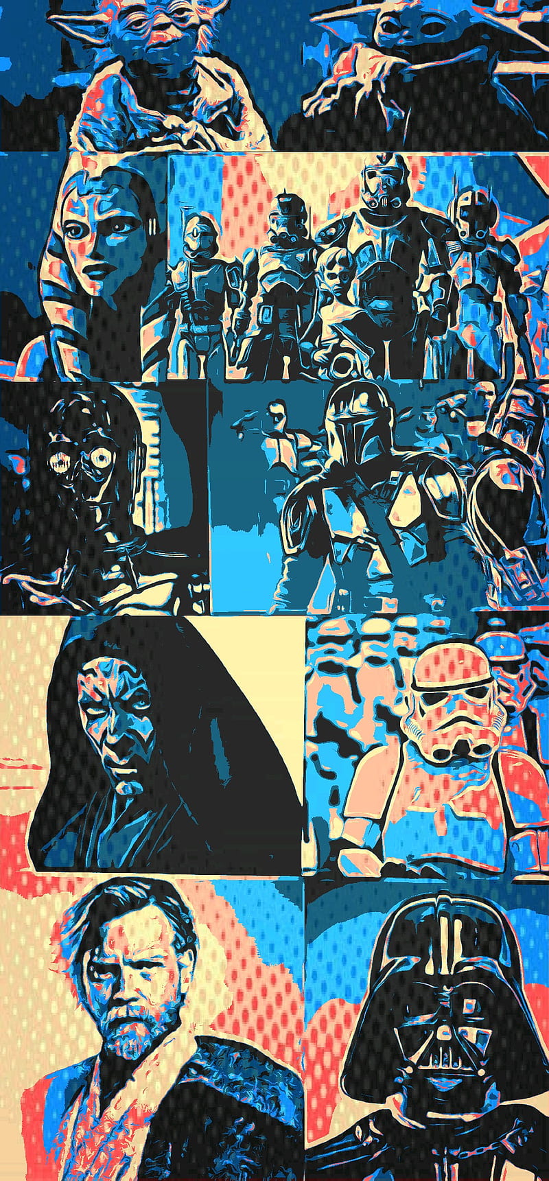 Star wars, baby yoda, art, din djarn, grogu, obi wan Kenobi, maul,  stormtroopers, HD phone wallpaper | Peakpx