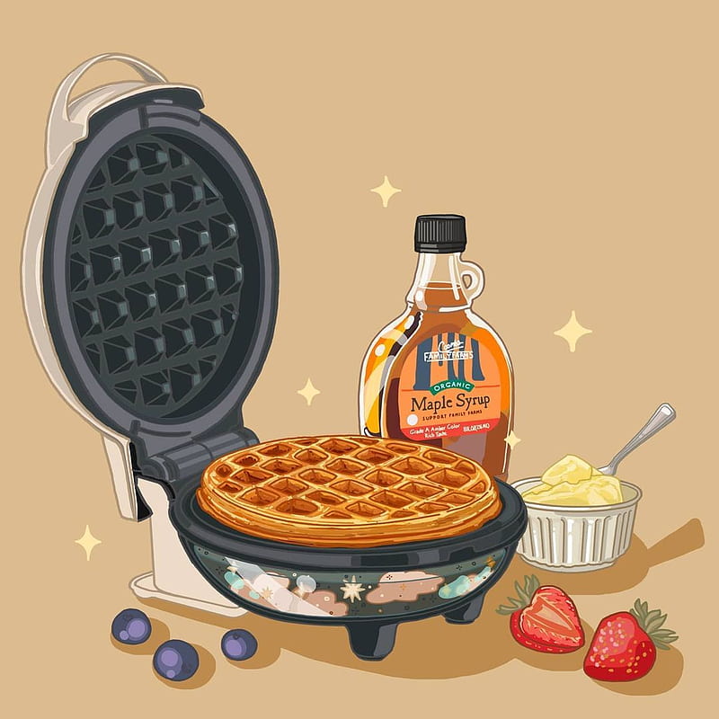 Mu.andcoco, Cartoon Waffles, HD phone wallpaper