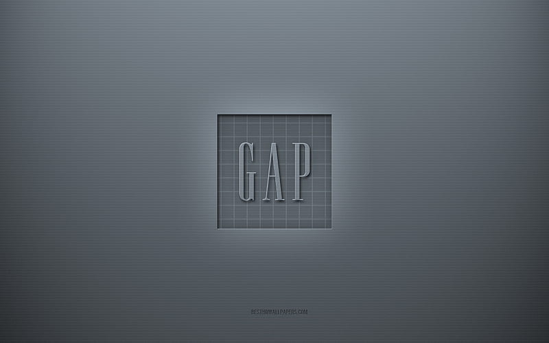 Gap logo, gray creative background, Gap emblem, gray paper texture, Gap, gray background, Gap 3d logo, HD wallpaper