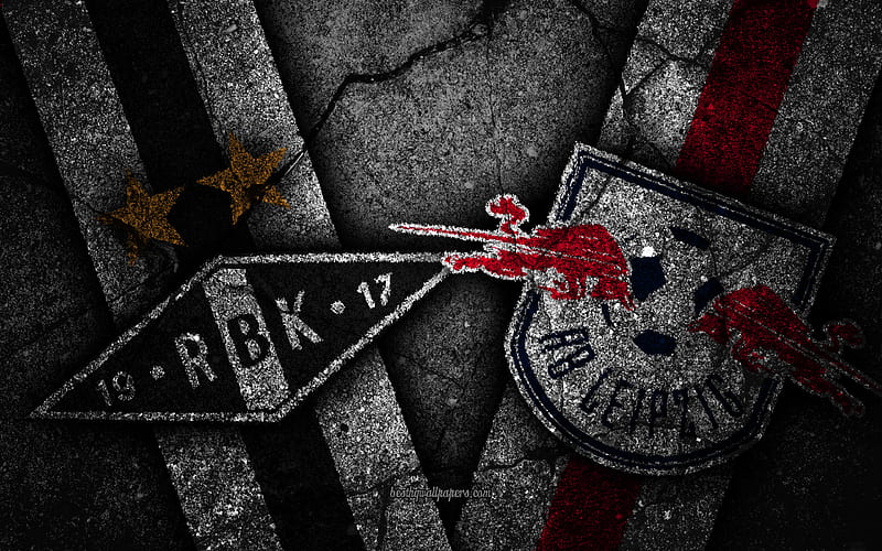 Rosenborg vs RB Leipzig, UEFA Europa League, Group Stage, Round 2, creative, Rosenborg FC, RB Leipzig FC, black stone, HD wallpaper