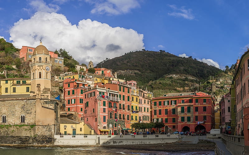 Vernazza, Italy, Italy, houses, Vernazza, Southern Europe, HD wallpaper