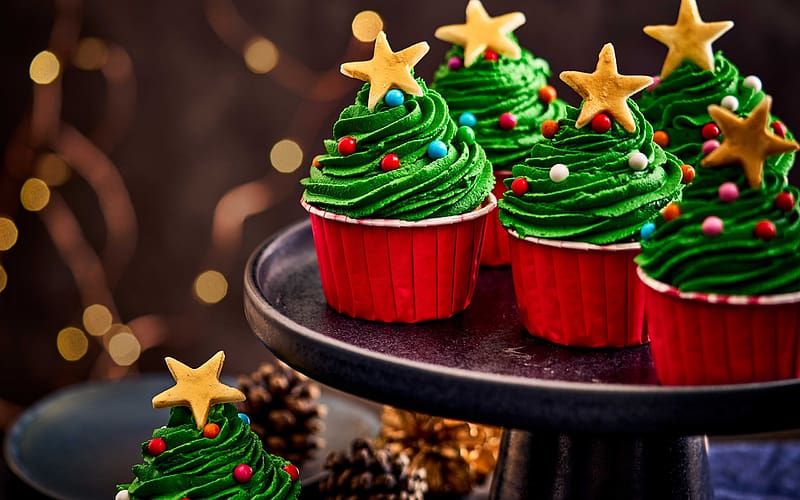 Christmas cupcakes, craciun, red, green, christmas, dessert, cupcake ...