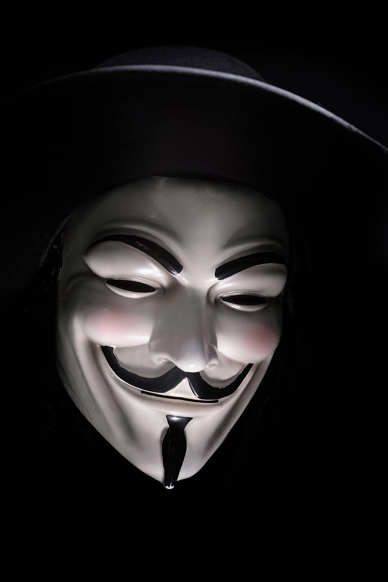 mask, anonymous, hat, dark, HD phone wallpaper