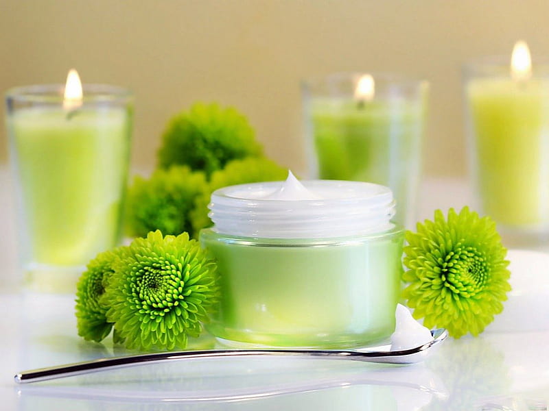 STILL LIFE IN LIME, me-time, candles, daisies, pamper party, green, bathrooms, flowers, girls, toilette, HD wallpaper