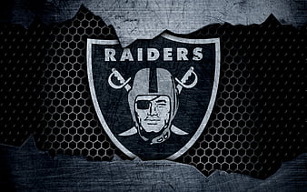 Oakland Raiders logo, NFL, american football, NFC, USA, grunge, metal texture, West Division, HD wallpaper