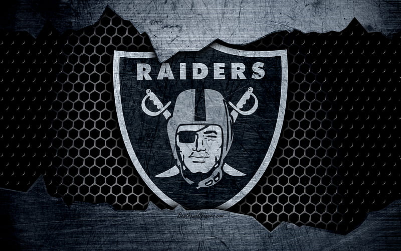 Oakland Raiders logo, NFL, american football, NFC, USA, grunge, metal texture, West Division, HD wallpaper
