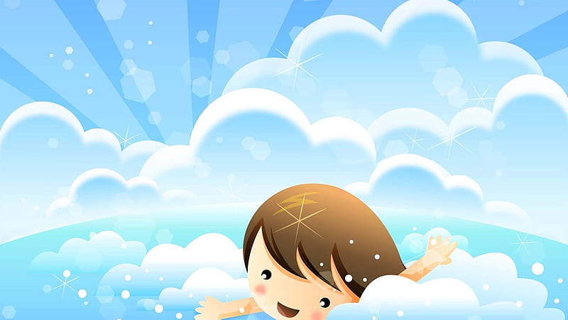 Girl In Sky Background Kids, HD wallpaper | Peakpx