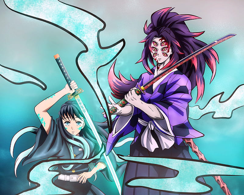 Anime, Demon Slayer: Kimetsu no Yaiba, Muichiro Tokito , Kokushibo (Demon Slayer), HD wallpaper
