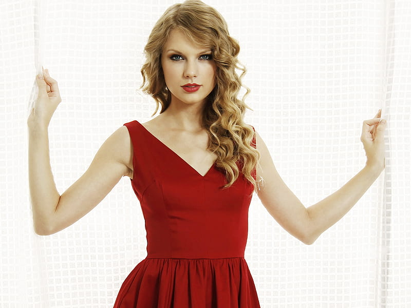 Taylor swift, vestido rojo, taylor, rubia, Fondo de pantalla | Peakpx