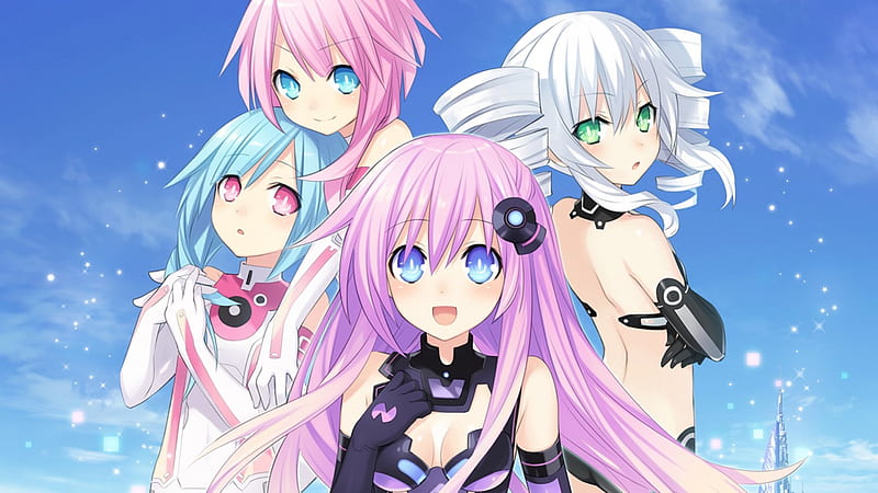 Hyperdimension Neptunia, neptune, if, background, white heart, circles,  game, HD wallpaper