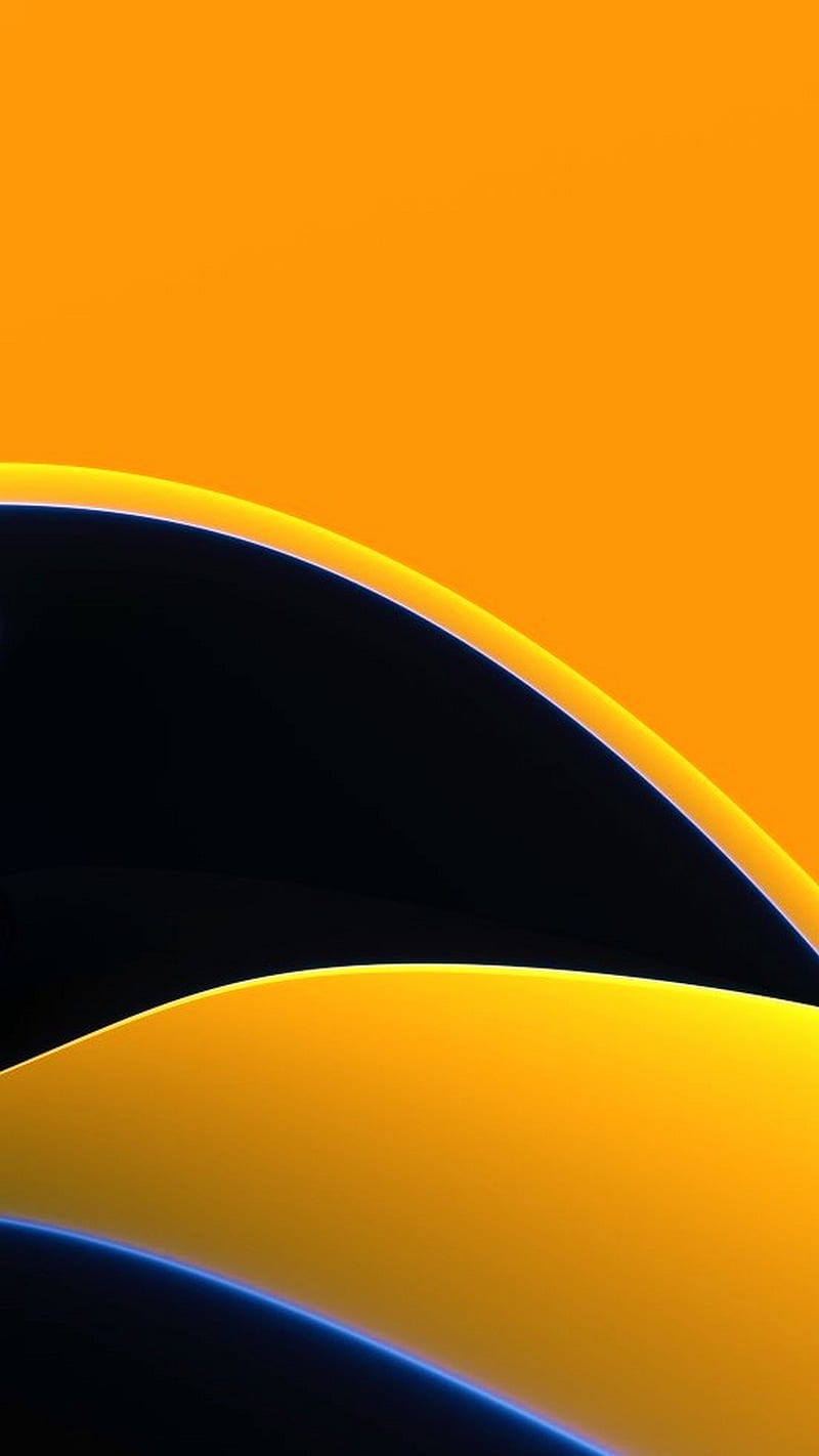 Yellow abstract, black, desenho, two, wave, HD phone wallpaper