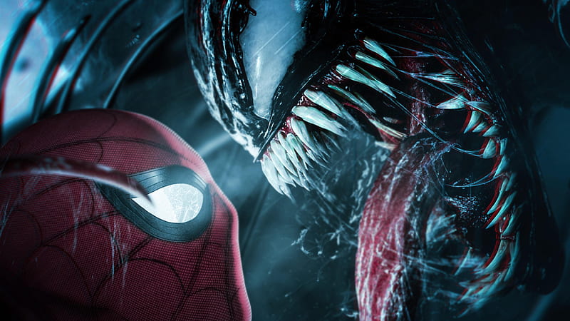 Spiderman Meets Venom , spiderman, venom, superheroes, supervillain, behance, HD wallpaper