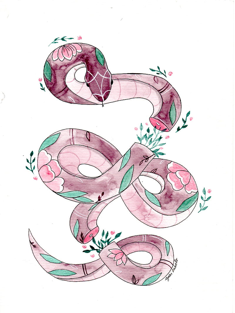 Kawaii Snakes, Pink Snake, HD phone wallpaper