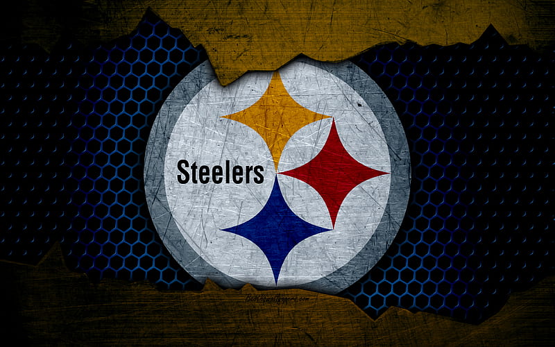 Pittsburgh Steelers logo, NFL, american football, AFC, USA, grunge, metal texture, North Division, HD wallpaper
