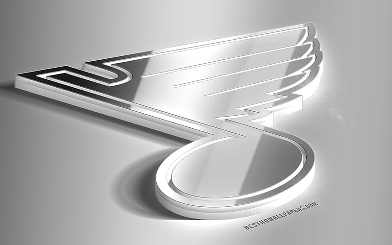 Saint Louis Blues, 3D steel logo, American Hockey Club, 3D emblem, NHL, St Louis, Missouri, USA, National Hockey League, St Louis Blues metal emblem, hockey, creative 3d art, HD wallpaper