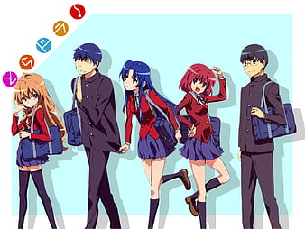 Taiga, Ryuji, Yusaku, Minori and Ami in Toradora! wallpaper