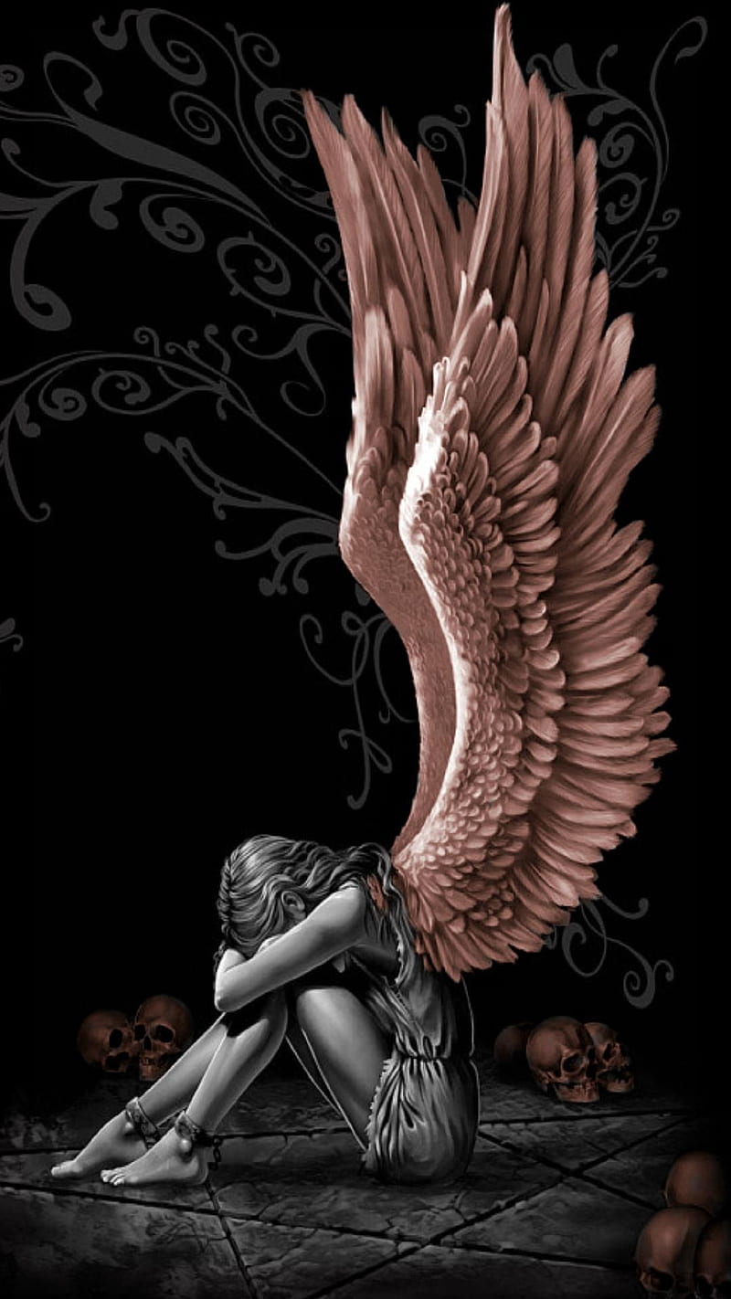 3d Sad Angel Wallpaper