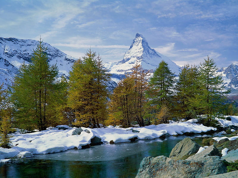 Matterhorn Valais Switzerland., peaks, snowy, switzerland, europe paradise, HD wallpaper