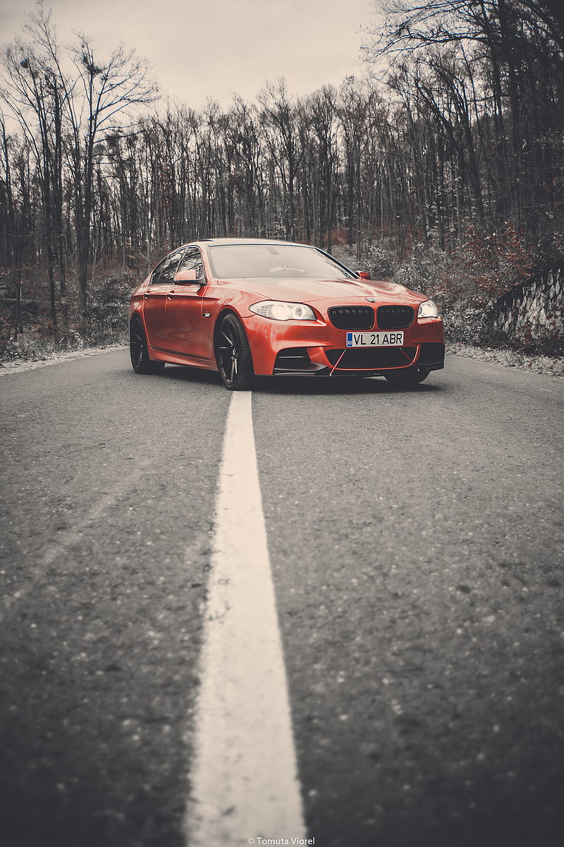 BMW F10 Orange ABR, bmw, carros, paprika orange, abr, abrteam, tuning, bmw f10, 530xd, m5look, lovecars, HD phone wallpaper