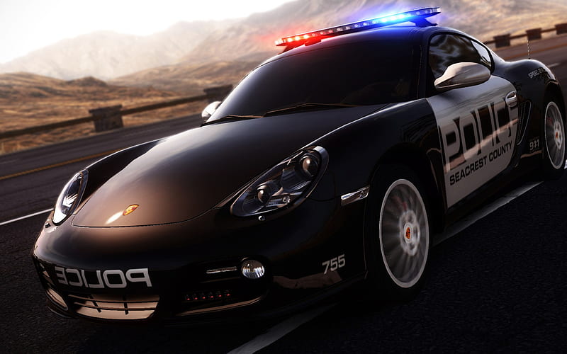 Cop Pursuit, ea game, nfs, wide, cop, porsche, car, need for speed, sport car, police, 2011, HD wallpaper