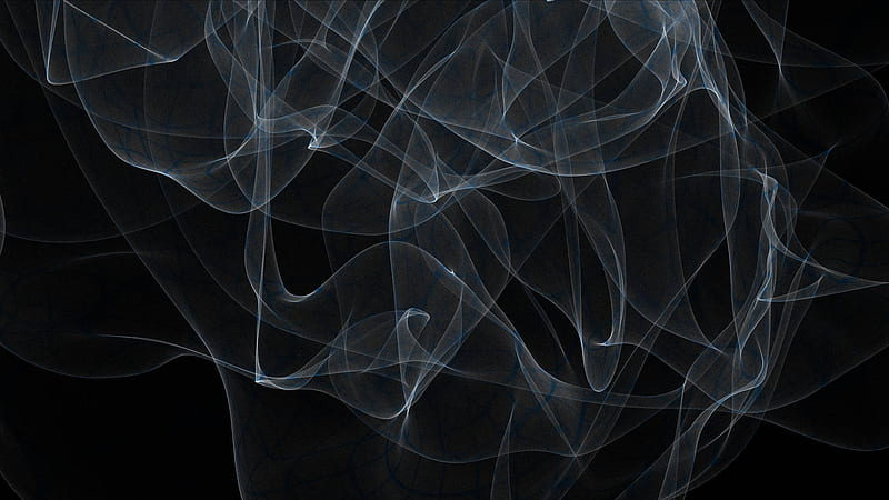 Smoke curves, attractor, abstract, cigarette, fire, nice, fractal, curve, smoke, blue, HD wallpaper