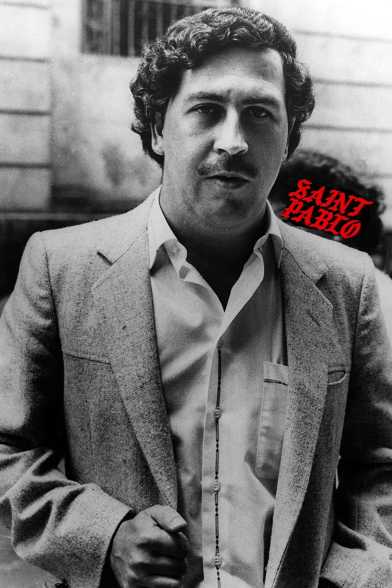 Download Black And White Pablo Escobar Poster Wallpaper | Wallpapers.com
