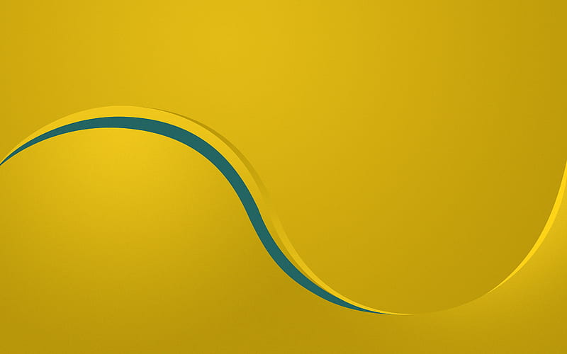 Abstract, Yellow, Lines, Wave, HD wallpaper