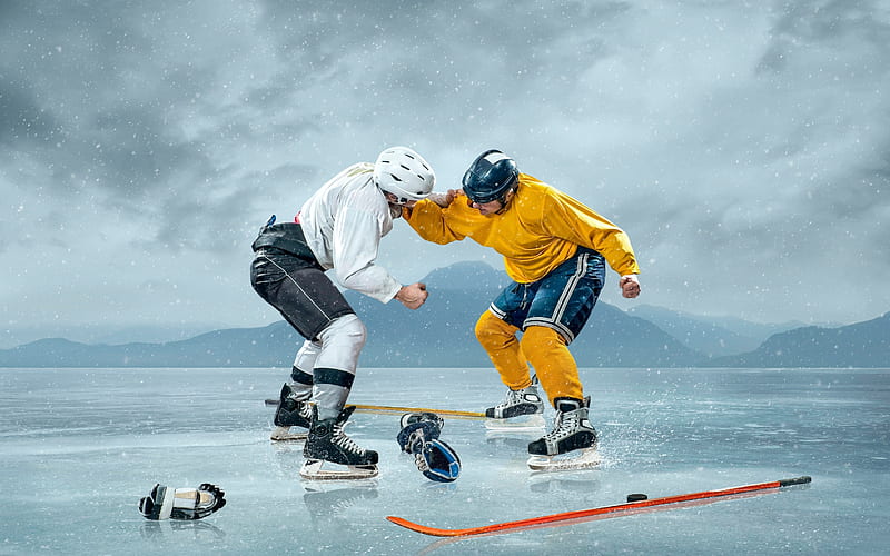 hockey, winter sports, ice, winter, hockey players, hockey concepts, HD wallpaper