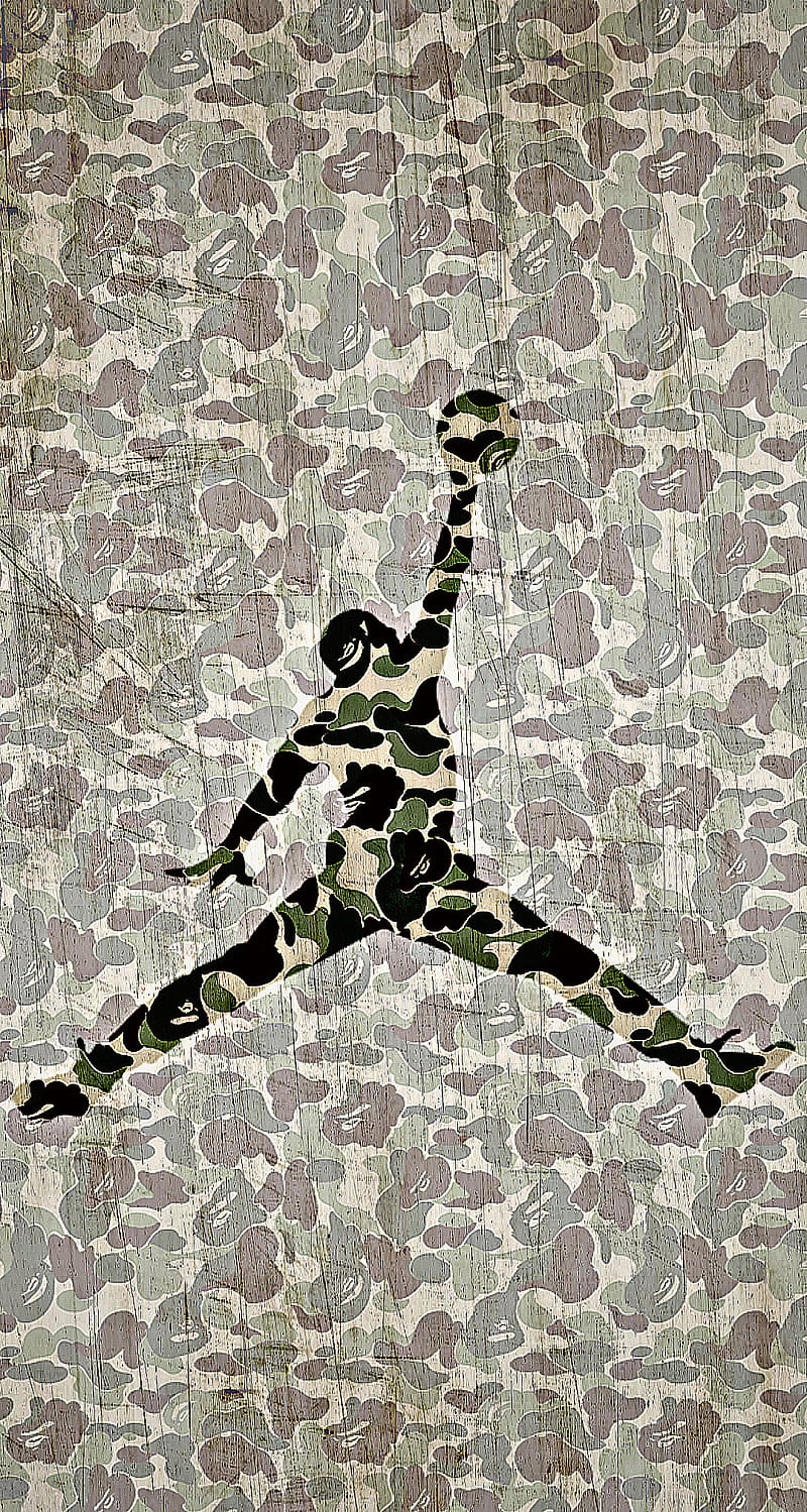 Bape Jordan, camo, jumpman, supreme, HD phone wallpaper